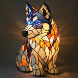 Siberian Husky Lamp in a Sitting Pose
