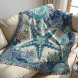Seashell Symphony Woven Sofa Blanket NCU0PT11675