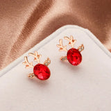 Holiday Reindeer Crystal Earrings