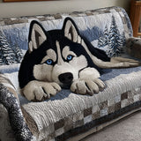 Silent Snow Watcher Quilted Sofa Cover NCU0PT9817