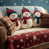 Smiling Snowman Quilted Sofa Cover NCU0DK10795