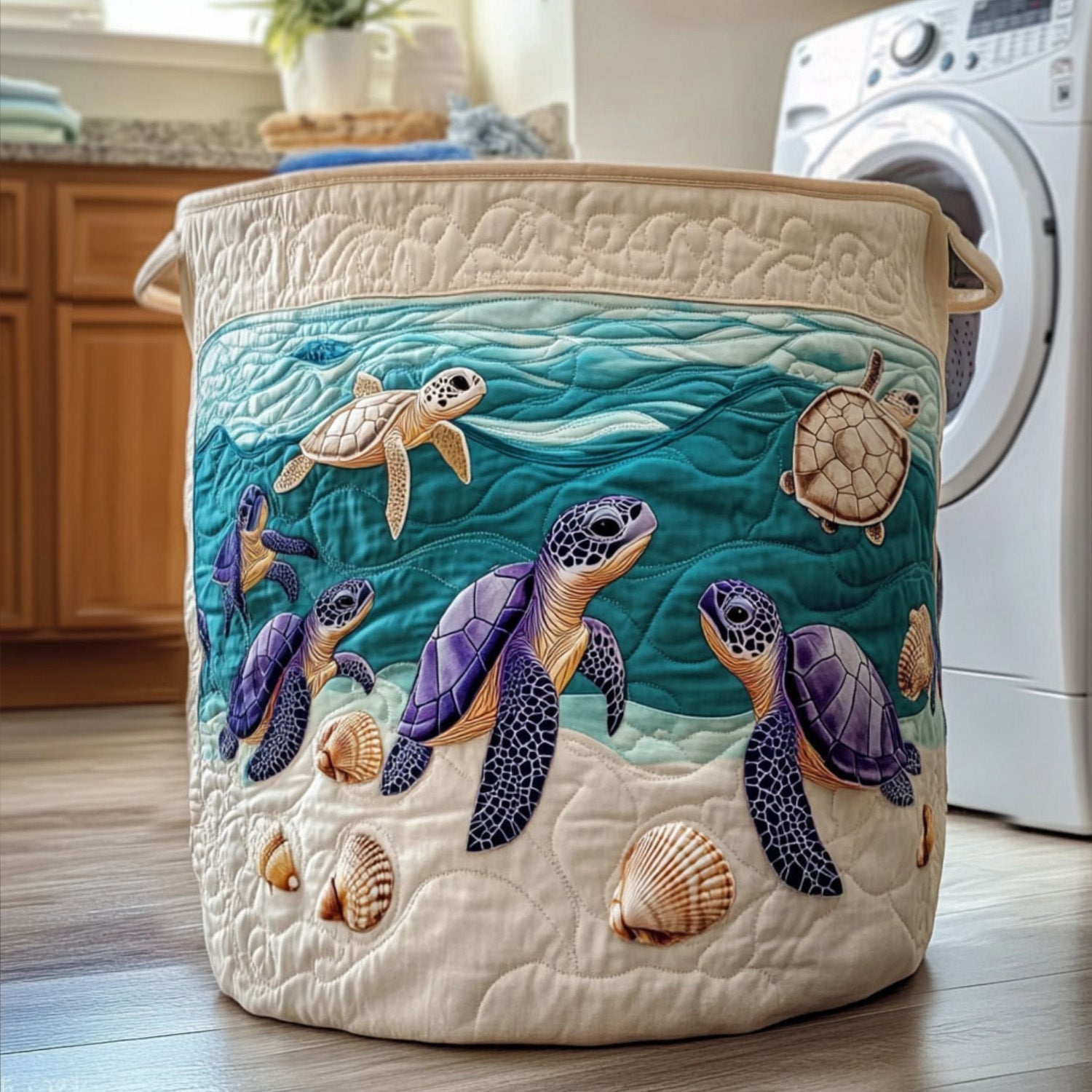Turtle Quilted Laundry Basket NCU0QN005