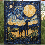 Starry Labrador Nights Quilted Blanket NCU0PT694