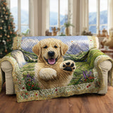 Summit Golden Retriever Quilted Sofa Cover NCU0HH1637