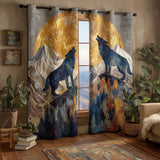 Summit Wolf Echo Quilted Curtains NCU0HH1595