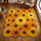 Sunflower Field Custom Shape Area Rug NCU0TD2656