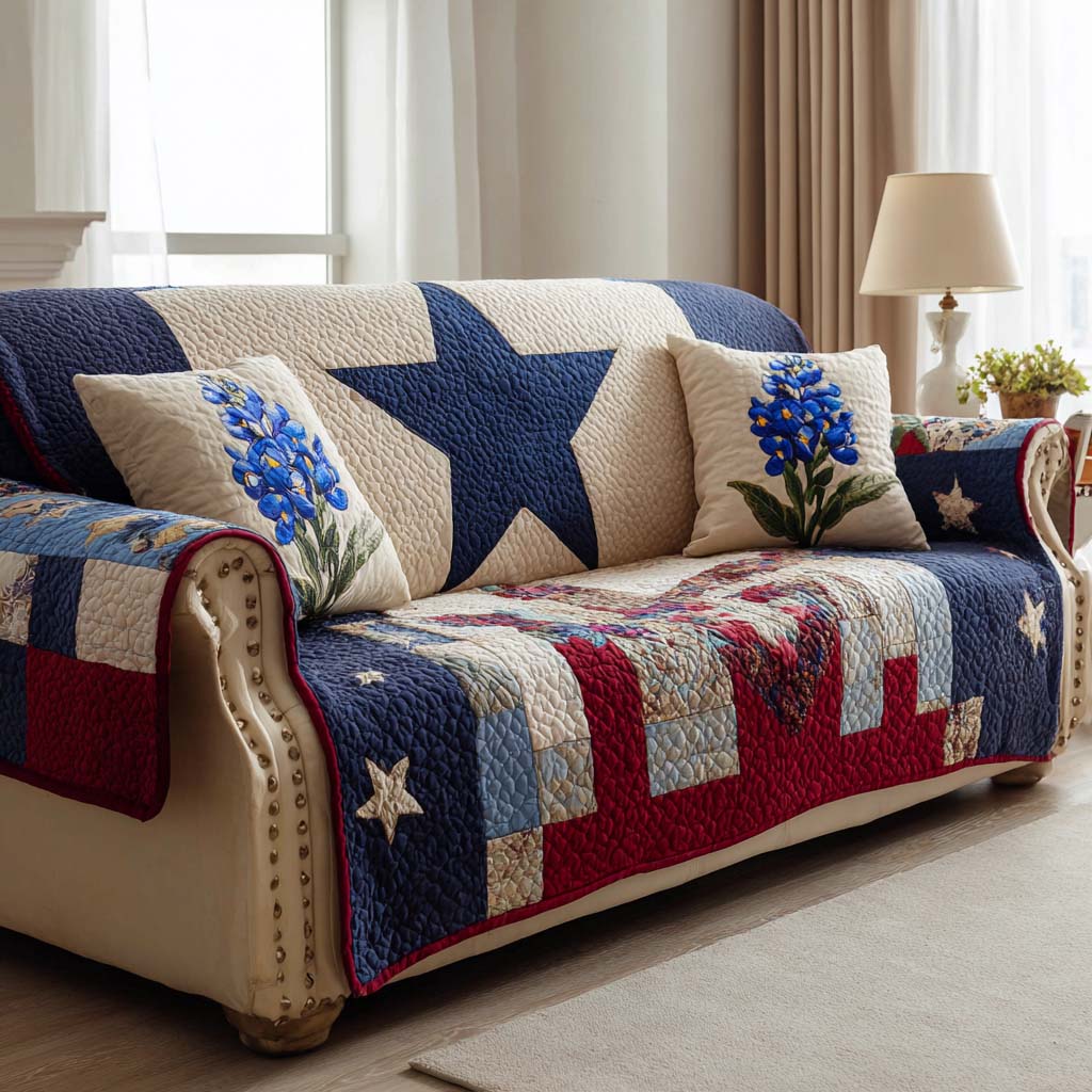 Americana Quilted Sofa Cover NCU0VT373