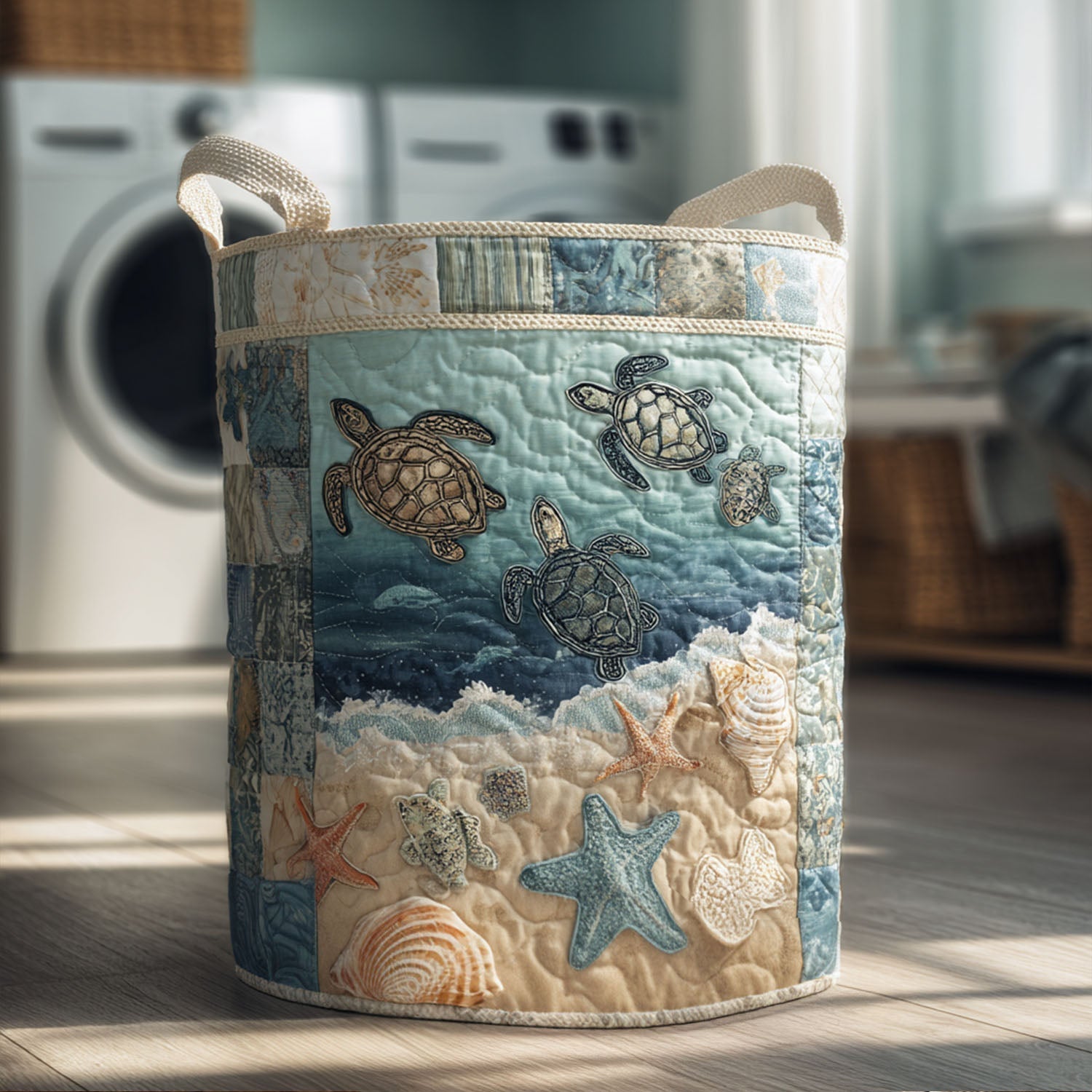Turtle Quilted Laundry Basket NCU0QN005