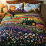 Tractor Windmill 3-Piece Quilted Bedding Set NCU0DV4396
