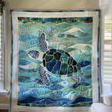 Turtle Tranquility Quilted Blanket NCU0PT329