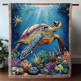 Turtle Tranquility Woven Sofa Blanket NCU0DV3794