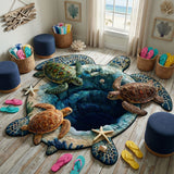 Turtle Serenity Custom Shape Area Rug NCU0DV9596