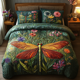 Dragonfly 3-Piece Quilted Bedding Set NCU0VT103