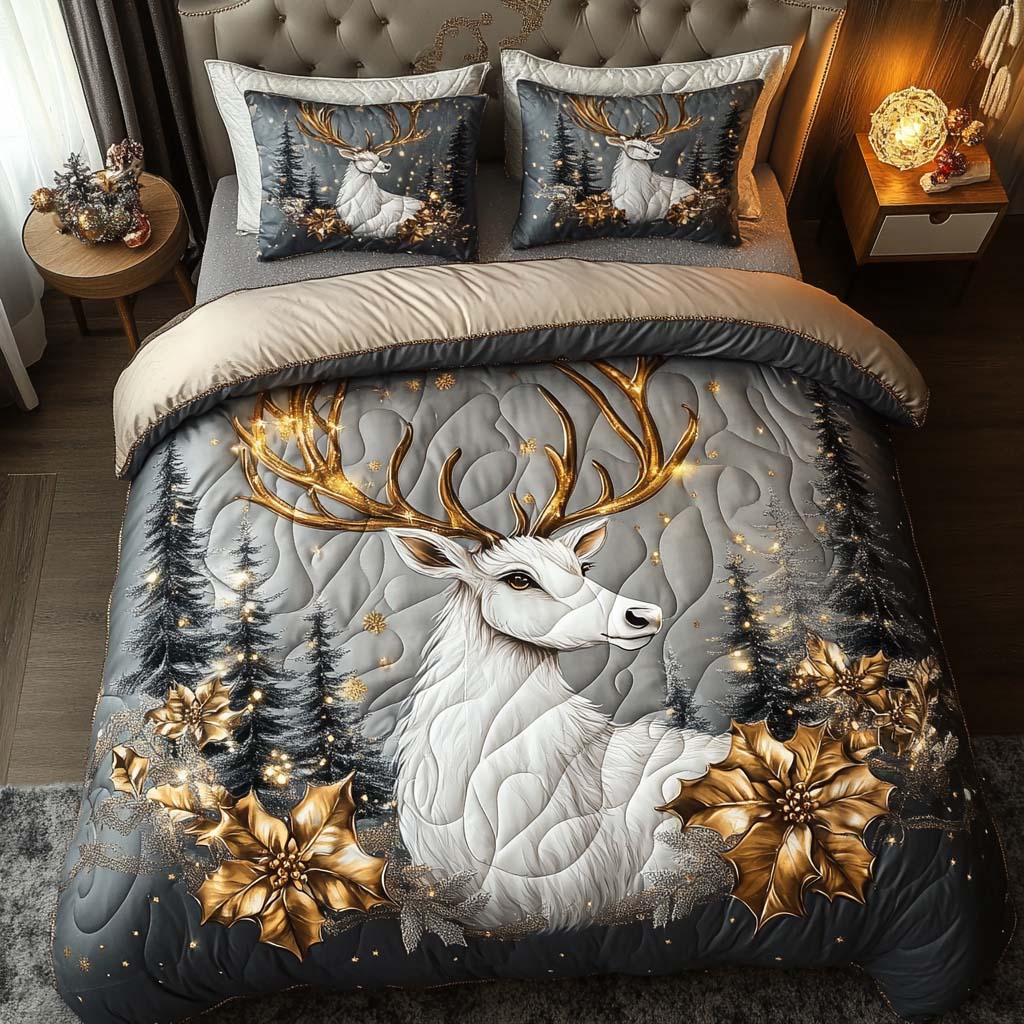 Christmas 3-Piece Quilted Bedding Set NCU0VT261