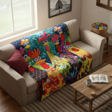 Whimsical Chickens Quilted Blanket NCU0PT040