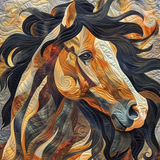 Whirlwind Horse Quilted Blanket NCU0TH774