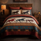 Wild Horses 3-Piece Quilted Bedding Set NCU0DK11912