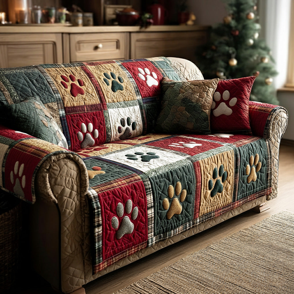 Pet Paw Quilted Sofa Cover NCU0VT338