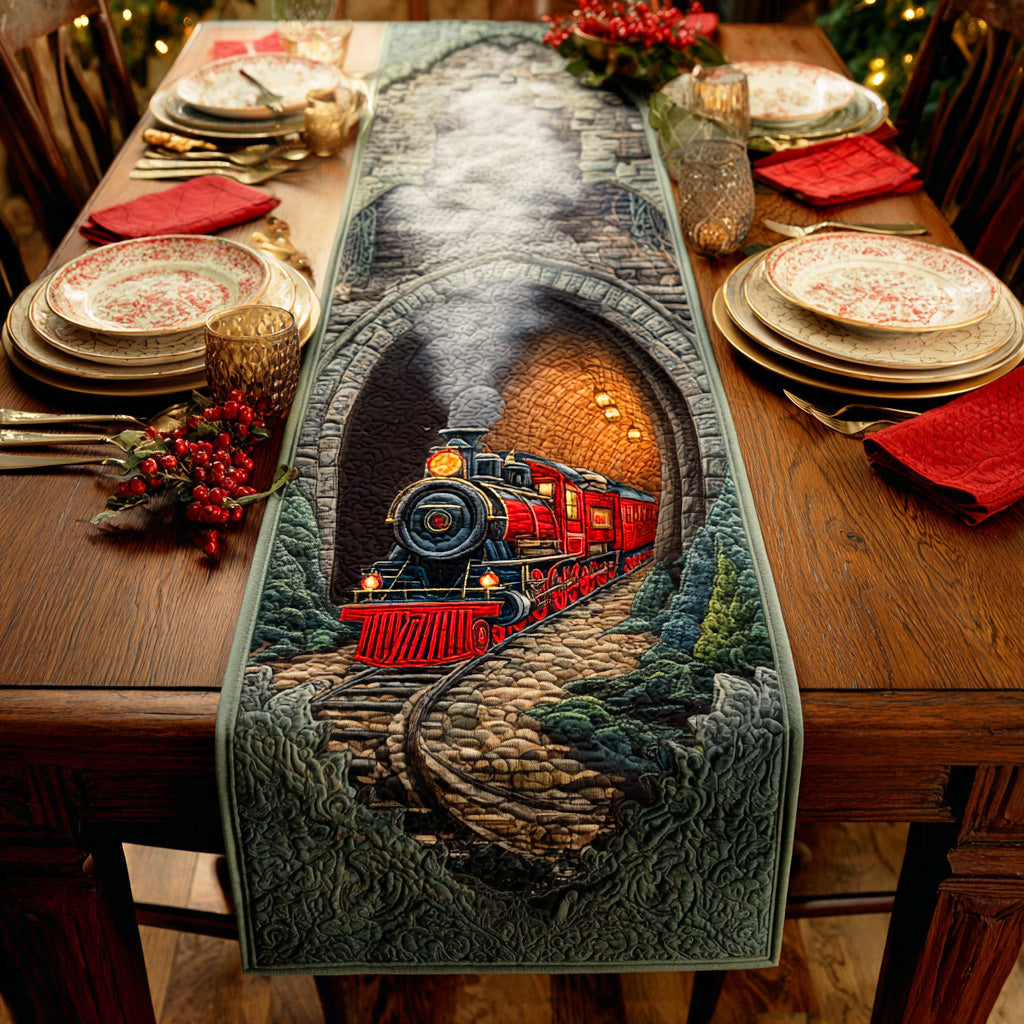 Holiday Train Quilted Table Runner NCU0VT280