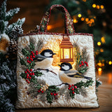 Merry Chickadee WN2210039CL Quilted Tote Bag