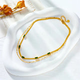 Sorella Gem Multi-Layered Vintage Gold Necklace