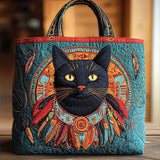 Native American Cat CW1201080CL Quilted Tote Bag