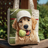 Playful Golden Retriever XR1911004CL Quilted Tote Bag