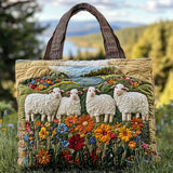 Blooming Sheep WN0801008CL Quilted Tote Bag
