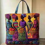 African Women Pattern WN0701018CL Quilted Tote Bag