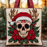 Skull Christmas Crown WN0310060CL Quilted Tote Bag