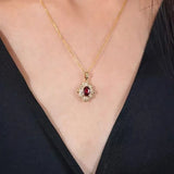 Crimson Gold Pendant Necklace