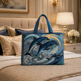 Quilted Tote Bag - Ocean Dolphin