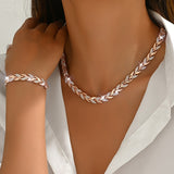 Chic Fish Tail Set Adorned with Glass and Gemstones