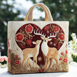 Deer Romance CW0801004CL Quilted Tote Bag