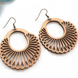 Artisan-Made Wooden Mandala Earrings