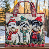 Cozy Winter Schnauzers XR3010014CL Quilted Tote Bag