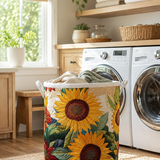 Sunflower Charm Quilted Laundry Basket NCU0DDK555