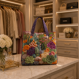 Quilted Tote Bag - Succulent Garden