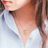 Chic Crescent Moon and Cat Necklace