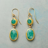 Chic Gold Earrings Adorned with Turquoise Gemstone