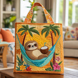 Tropical Sloth KL1912014CL Quilted Tote Bag