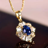 Blue and Gold Statement Necklace
