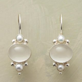 Classic Vintage Earrings Featuring White Crystals and Pearls