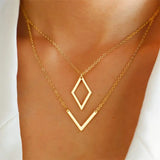 Chic V-Shape Geometric Pendant Necklace