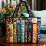 Quilted Tote Bag - Book Lovers