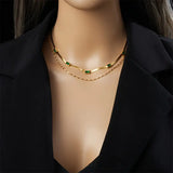 Sorella Gem Multi-Layered Vintage Gold Necklace