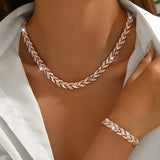 Chic Fish Tail Set Adorned with Glass and Gemstones