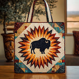 Geometric Bison QA0812040CL Quilted Tote Bag