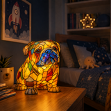 Bulldog Lamp in a Sitting Pose
