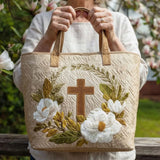 Quilted Tote Bag - Sacred Cross